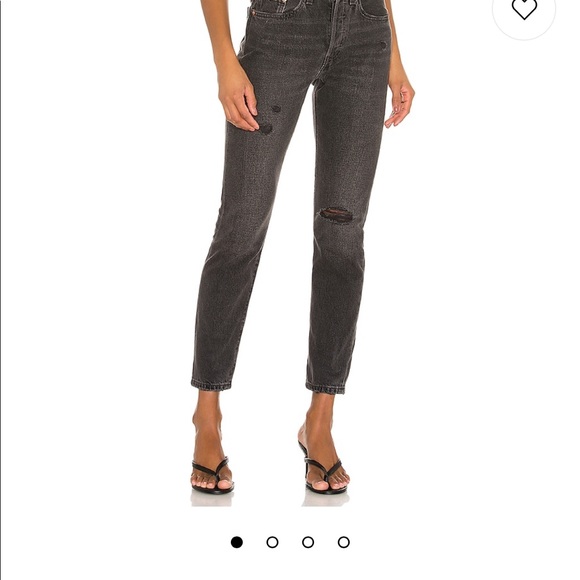 Levi 501s Skinny Jeans in Black Stick size 26w 28l - Picture 4 of 9